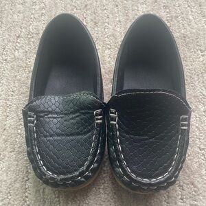 Toddler Boy Faux Leather Black Loafers